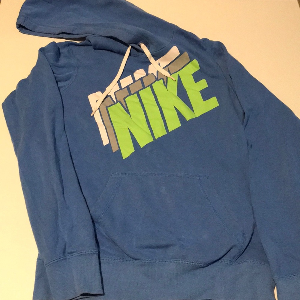 Nike Blue Hooded Sweatshirt Size S